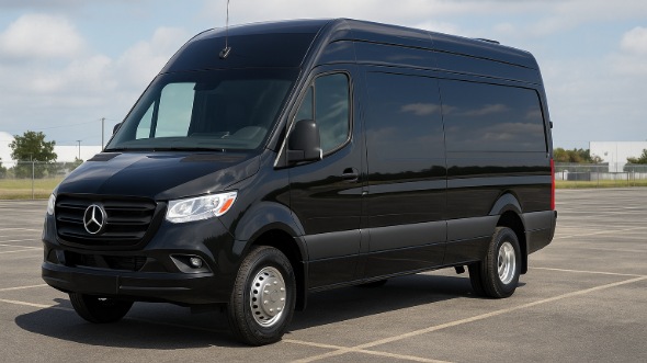 Exterior of Cary Party Bus Company's 14 Passenger Sprinter Limousine in Cary