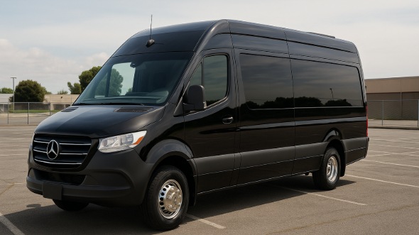 Exterior of Raleigh Party Bus Company's 14 Passenger Sprinter Limousine in Raleigh