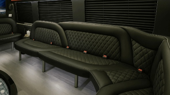 Interior of Burlington Party Bus Company's 15 Passenger Party Bus in Burlington