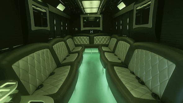 Interior of Fayetteville Party Bus Company's 20 Passenger Party Bus in Fayetteville