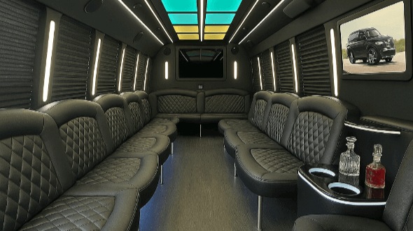 Interior of Sanford Party Bus Company's 20 Passenger Party Bus in Sanford