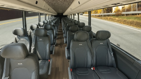 Interior of North Carolina Party Bus Company's 25 Passenger Minibus in North Carolina