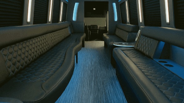 Interior of Cary Party Bus Company's 25 Passenger Party Bus in Cary