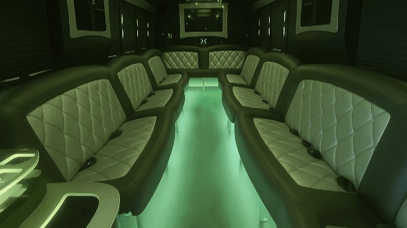 Interior of Kernersville Party Bus Company's 25 Passenger Party Bus in Kernersville
