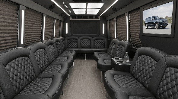 Interior of Matthews Party Bus Company's 25 Passenger Party Bus in Matthews