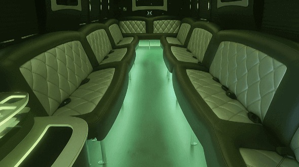 Interior of Clayton Party Bus Company's 28 Passenger Party Bus in Clayton