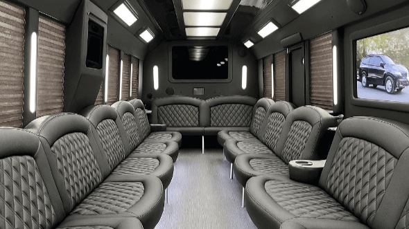 Interior of Goldsboro Party Bus Company's 28 Passenger Party Bus in Goldsboro