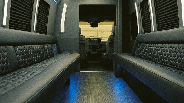 Interior of Apex Party Bus Company's 40 Passenger Party Bus in Apex