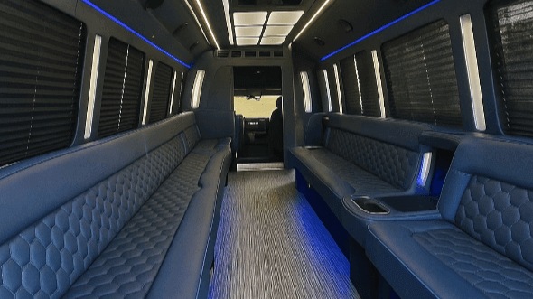 Interior of Hickory Party Bus Company's 40 Passenger Party Bus in Hickory