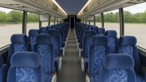 Interior of North Carolina Party Bus Company's ADA Charter Bus in North Carolina